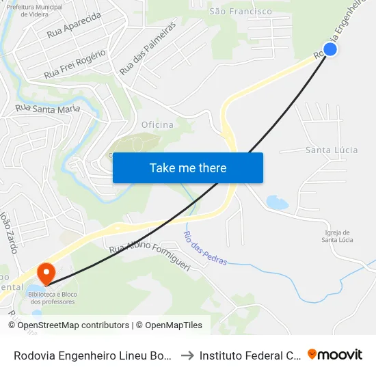 Rodovia Engenheiro Lineu Bonato, 2000-2140 to Instituto Federal Catarinense map