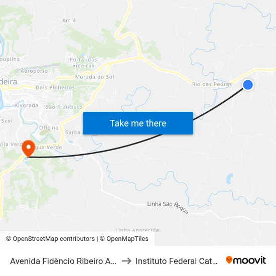 Avenida Fidêncio Ribeiro Alves, 2-66 to Instituto Federal Catarinense map
