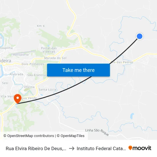 Rua Elvira Ribeiro De Deus, 330-352 to Instituto Federal Catarinense map