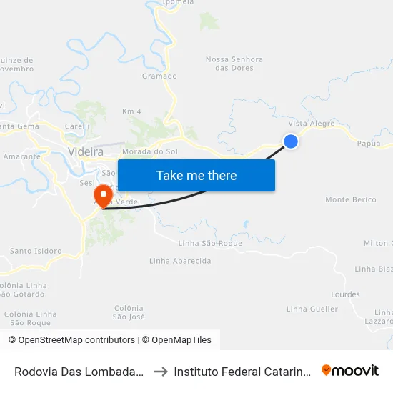 Rodovia Das Lombadas, 28 to Instituto Federal Catarinense map