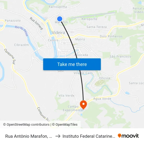 Rua Antônio Marafon, 586 to Instituto Federal Catarinense map