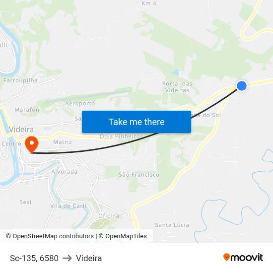 Sc-135, 6580 to Videira map