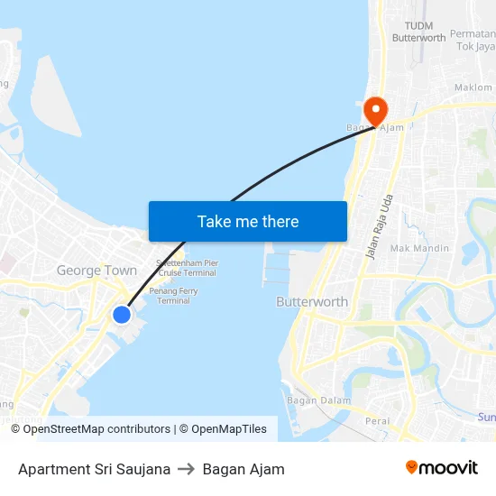 Apartment Sri Saujana to Bagan Ajam map