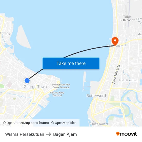 Wisma Persekutuan to Bagan Ajam map