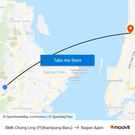 SMK Chung Ling (P)(Kampung Baru) to Bagan Ajam map