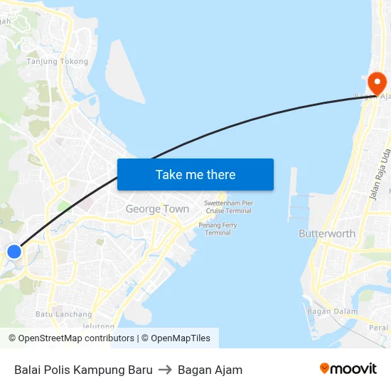 Balai Polis Kampung Baru to Bagan Ajam map