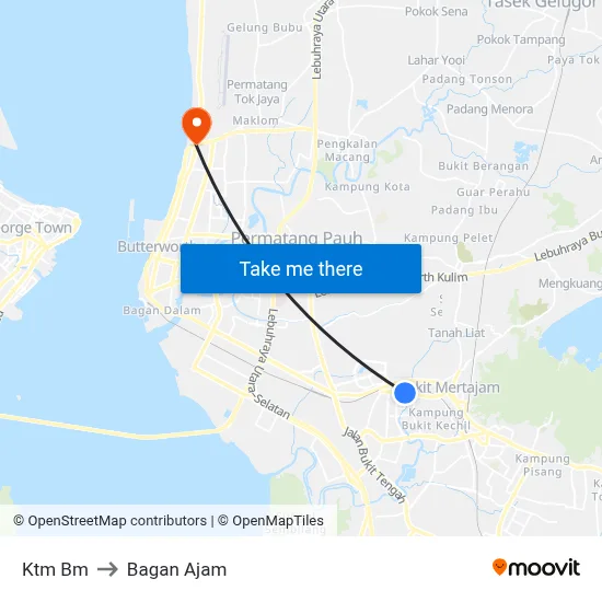 Ktm Bm to Bagan Ajam map
