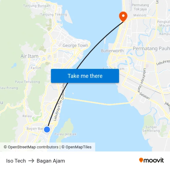 Iso Tech to Bagan Ajam map