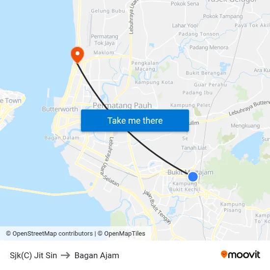 Sjk(C) Jit Sin to Bagan Ajam map