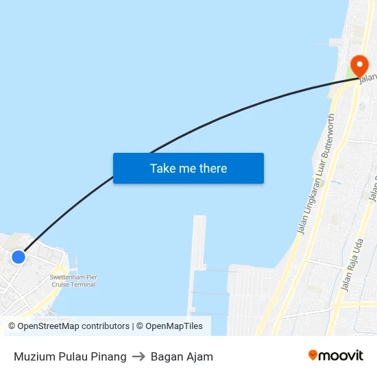 Muzium Pulau Pinang to Bagan Ajam map