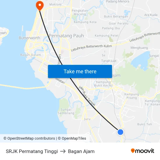 SRJK Permatang Tinggi to Bagan Ajam map