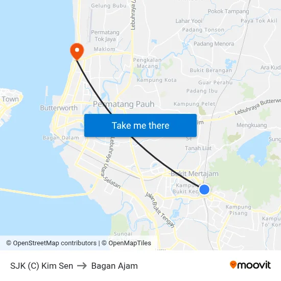 SJK (C) Kim Sen to Bagan Ajam map