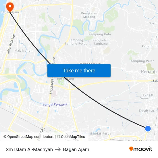 Sm Islam Al-Masriyah to Bagan Ajam map