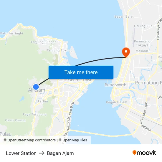 Lower Station to Bagan Ajam map