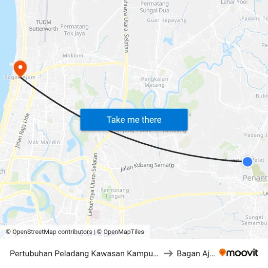 Pertubuhan Peladang Kawasan Kampung Pelet to Bagan Ajam map