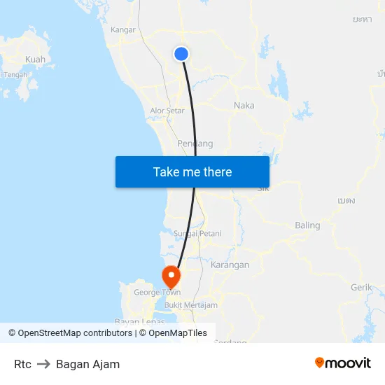 Rtc to Bagan Ajam map