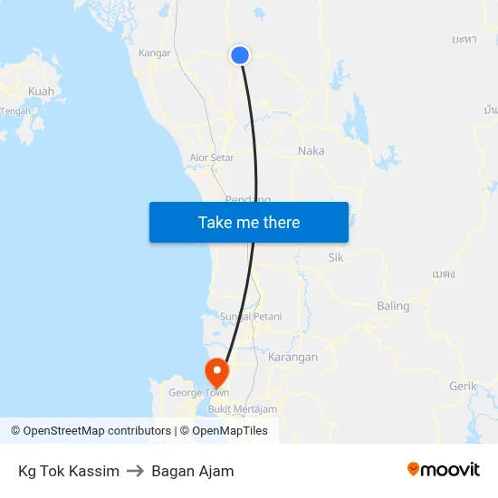 Kg Tok Kassim to Bagan Ajam map