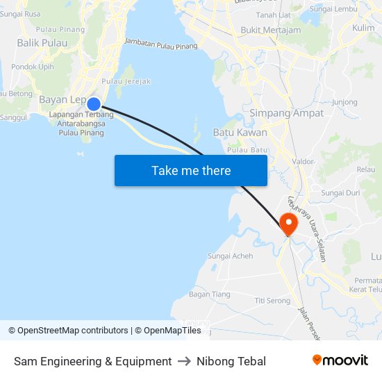 Sam Engineering & Equipment to Nibong Tebal map