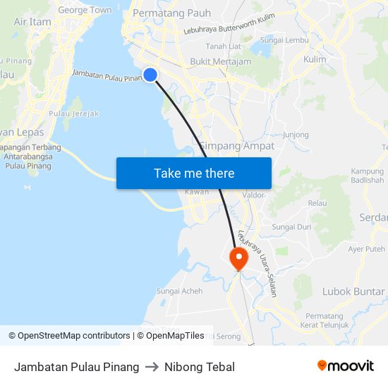 Jambatan Pulau Pinang to Nibong Tebal map