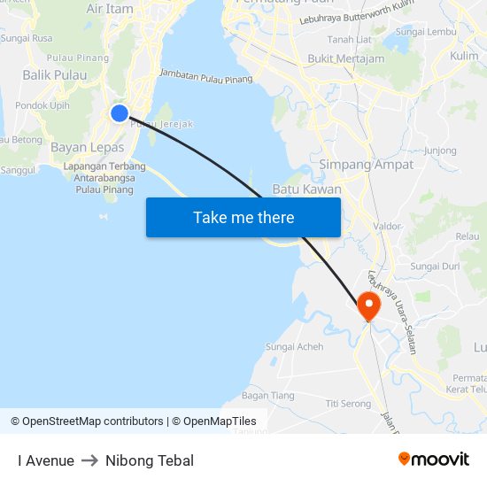 I Avenue to Nibong Tebal map