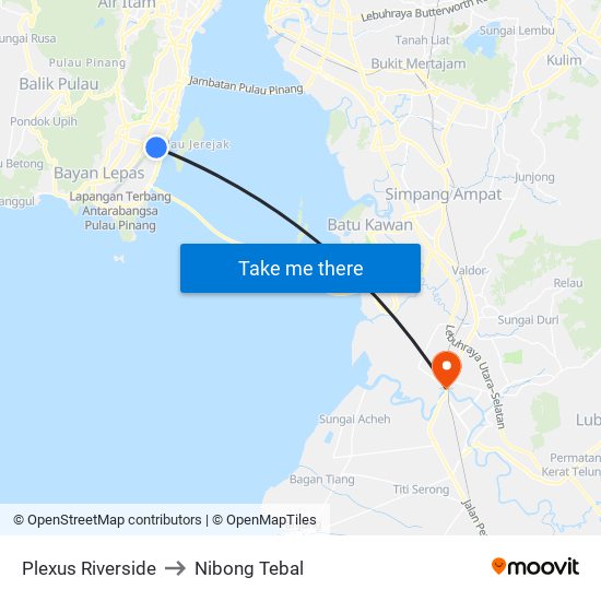 Plexus Riverside to Nibong Tebal map