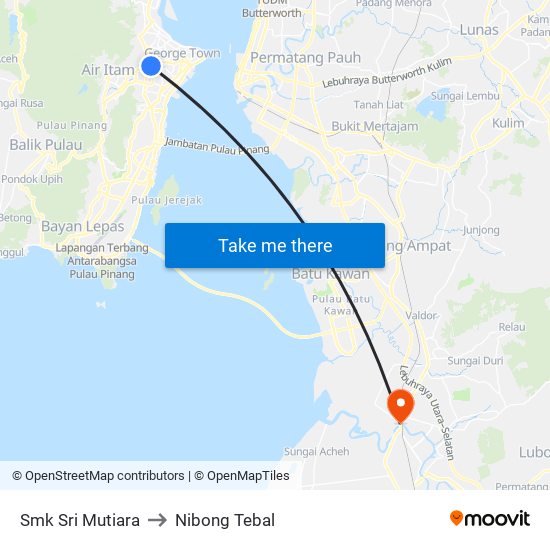 Smk Sri Mutiara to Nibong Tebal map