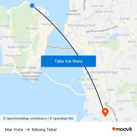 Mar Vista to Nibong Tebal map