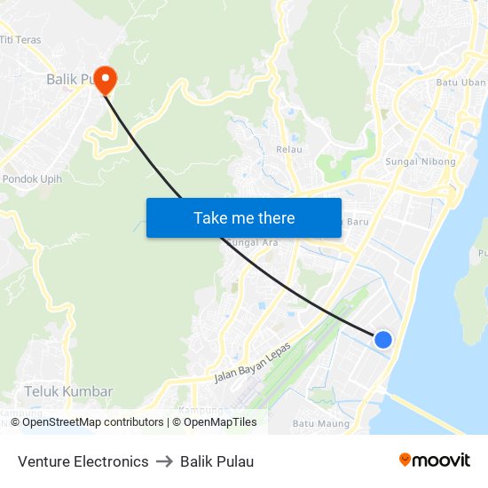 Venture Electronics to Balik Pulau map