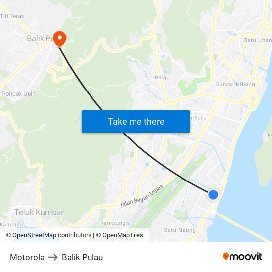 Motorola to Balik Pulau map