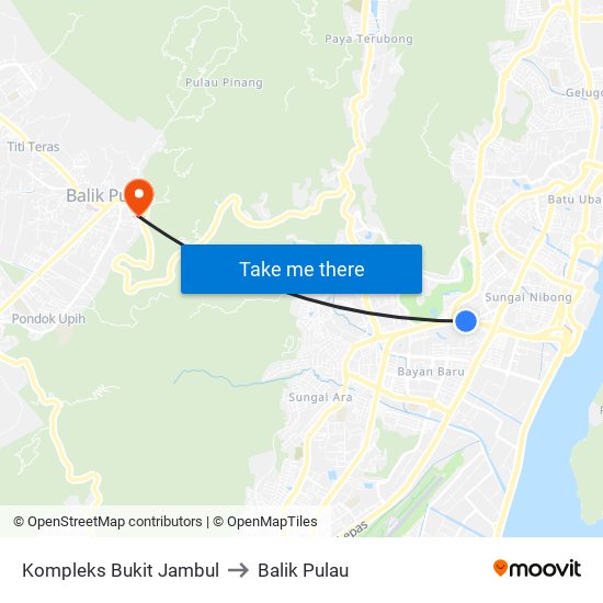 Kompleks Bukit Jambul to Balik Pulau map