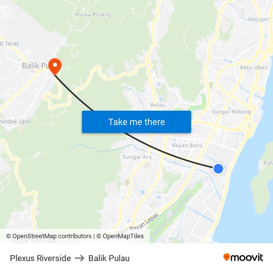 Plexus Riverside to Balik Pulau map