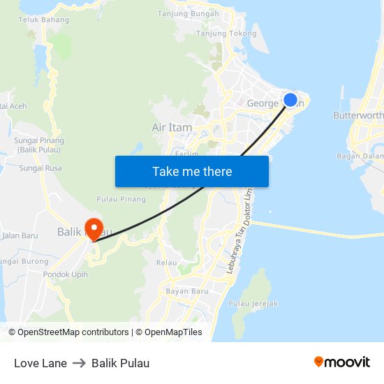 Love Lane to Balik Pulau map