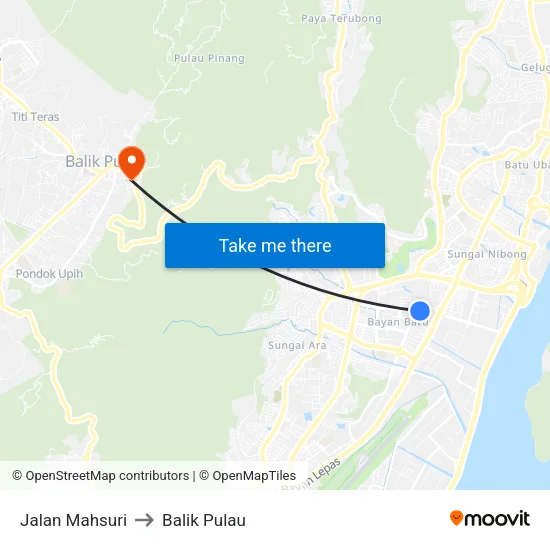 Jalan Mahsuri to Balik Pulau map