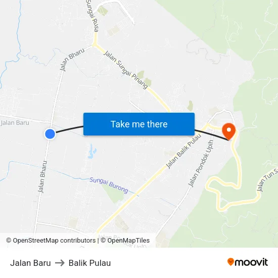 Jalan Baru to Balik Pulau map