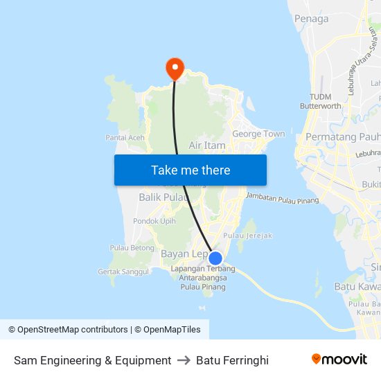 Sam Engineering & Equipment to Batu Ferringhi map