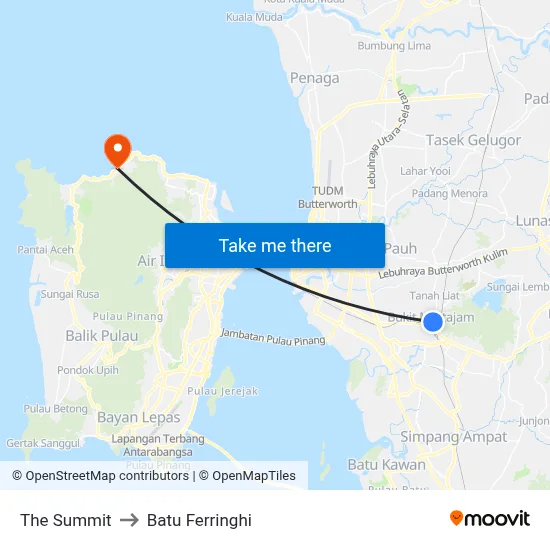 The Summit to Batu Ferringhi map