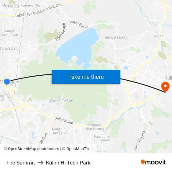 The Summit to Kulim Hi Tech Park map