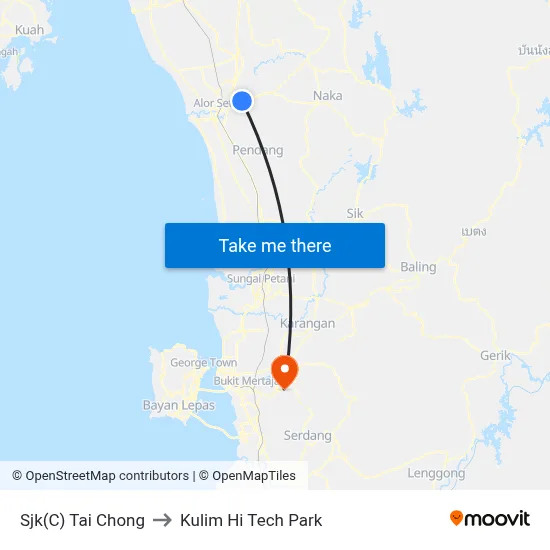 Sjk(C) Tai Chong to Kulim Hi Tech Park map