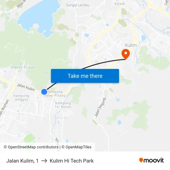 Jalan Kulim, 1 to Kulim Hi Tech Park map