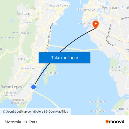 Motorola to Perai map