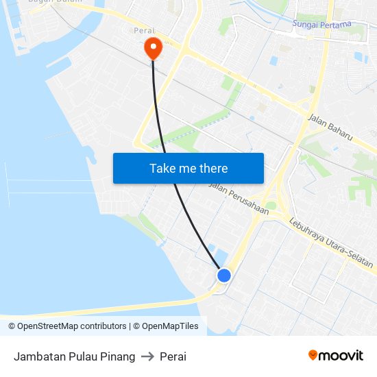 Jambatan Pulau Pinang to Perai map