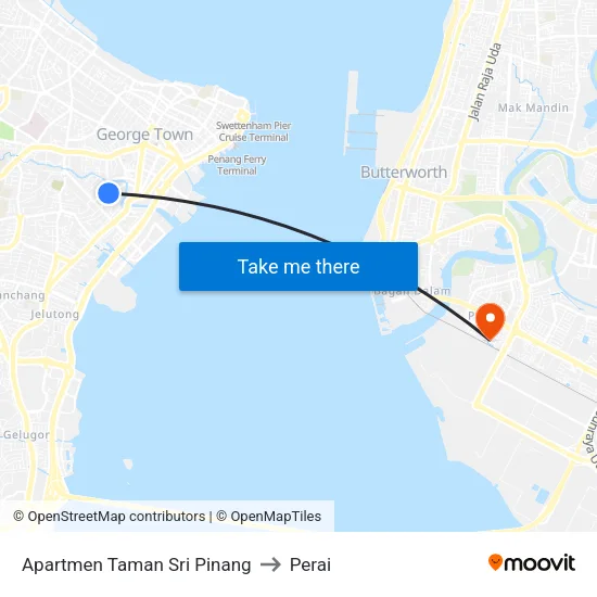 Apartmen Taman Sri Pinang to Perai map