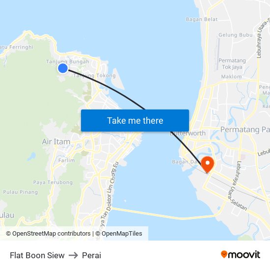 Flat Boon Siew to Perai map