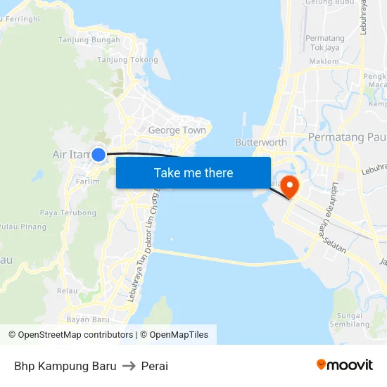 Bhp Kampung Baru to Perai map