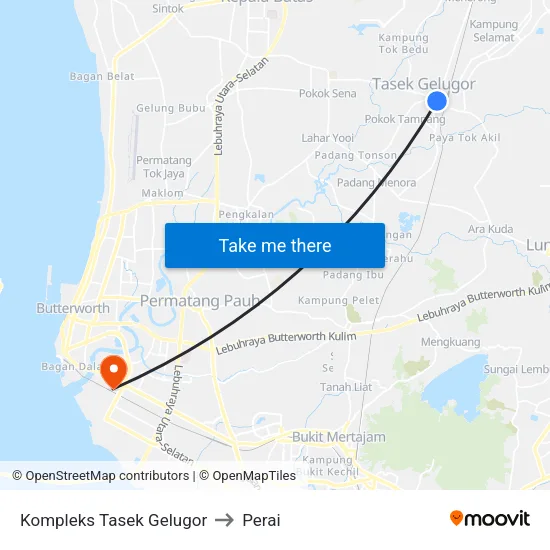 Kompleks Tasek Gelugor to Perai map