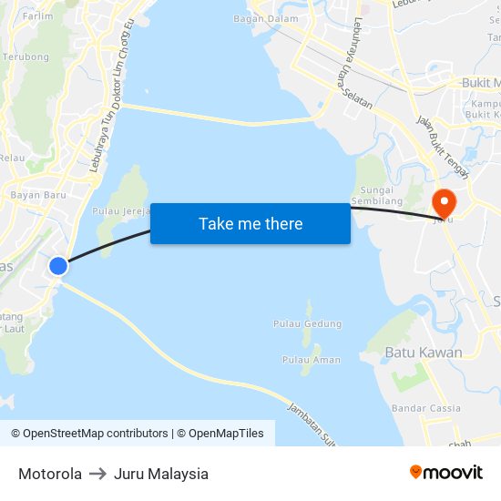 Motorola to Juru Malaysia map