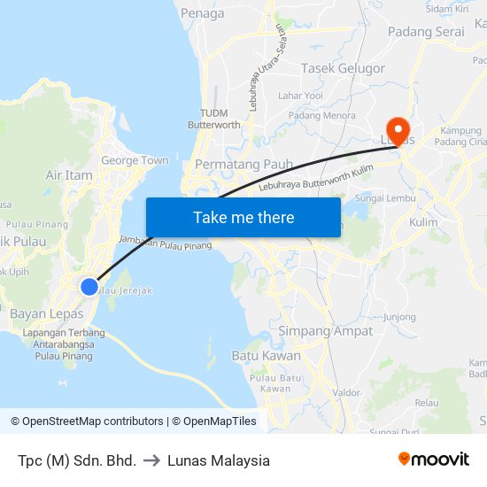 Tpc (M) Sdn. Bhd. to Lunas Malaysia map