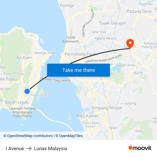 I Avenue to Lunas Malaysia map