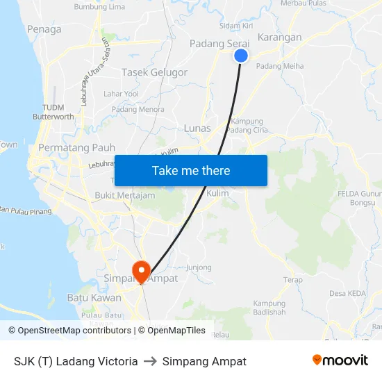 SJK (T) Ladang Victoria to Simpang Ampat map