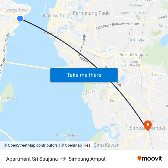 Apartment Sri Saujana to Simpang Ampat map